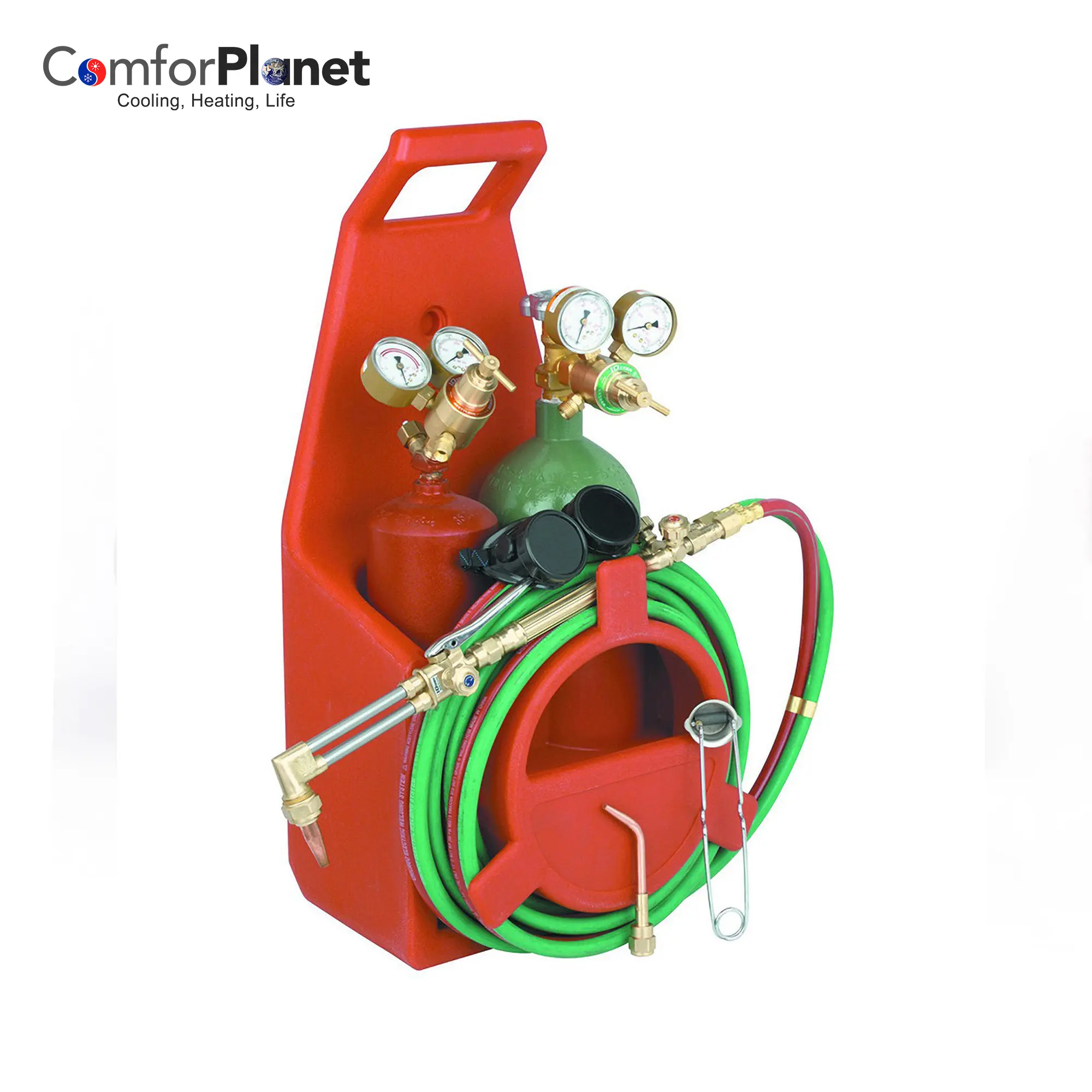 HVAC Oxygen Acetylene Tote Carrier Oxygen Acetylene Tanks Gas cylinder Welding & Cutting Portable Torch Kit