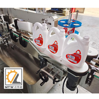 Machine d'étiquetage automatique de bouteilles à étiquettes plates adhésives simple face MTW