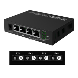 Convertidor de Medios Ópticos de Fibra SC de Alta Estabilidad, 100 Mbps, 4 Puertos de Fibra, 4 RJ45, Transceptor y Receptor Óptico de Fibra de 25 KM - Product Image 3