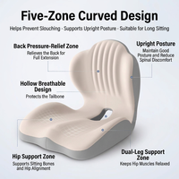 Coussin de siège ergonomique en mousse à mémoire de forme avec soutien lombaire pour chaise de bureau, dossier orthopédique pour soulagement du coccyx et correction de la posture