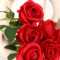Bouquet de roses artificielles en soie multicolores à tige unique, fleurs réalistes pour décoration florale de mariage, maison ou cadeau