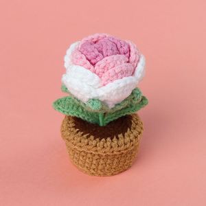 Crochet Kit for DIY Decorations Simple Handmade Rose Potted Plant <b>Ornament</b> Materials for Halloween and <b>Easter</b> Decor - Product Image 3