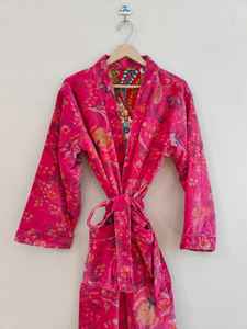 Robe kimono en velours à imprimé animal de la jungle pour femmes, longueur totale, col en V, décontractée d'hiver, mode de luxe, lavable en machine - Product Image 2