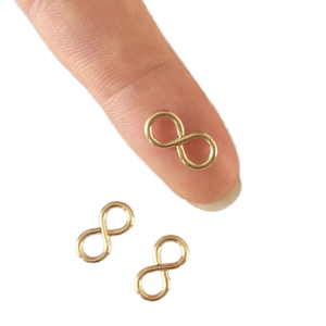 จี้รูปเลข 8 ชุบทอง 14K ยี่ห้อ TISHYA DIAMOND ขนาด 1/1 วง 12.7x6.3 มม. สำหรับทำสร้อยคอและสร้อยข้อมือ - Product Image 2