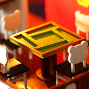 Nuovo anno fai da te in legno in miniatura Panda cinese con sedia e scrivania Mini stile giocattolo nuovo anno Set di case delle bambole - Product Image 3