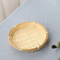 Panier à fruits en bambou fait main en gros avec couvercle en filet, design dôme durable pour servir les aliments et la décoration intérieure