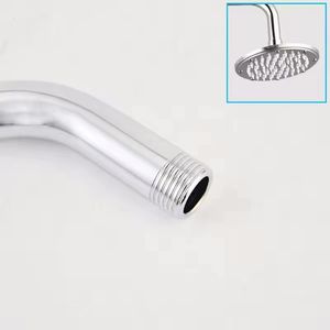 Prix de gros Pomme de douche ronde en acier inoxydable chromée Bras de douche mural avec tube fixe-Accessoire de robinet de salle de bain - Product Image 5