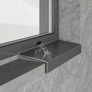 Plaque de <span class=keywords><strong>seuil</strong></span> de fenêtre en alliage <span class=keywords><strong>d</strong></span>'aluminium sur mesure, plaque anti-goutte <span class=keywords><strong>d</strong></span>'eau pour fenêtre, personnalisation de la taille et de la couleur disponible - Product Image 1