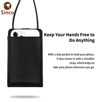 Pochette de téléphone en cuir de qualité supérieure avec fermeture à glissière lisse et pochette de téléphone en bandoulière de haute qualité