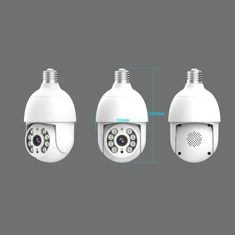 4MP Motion Alert Human Detection Outdoor IP Camera Audio IR Night Vision Video CCTV Surveillance E26 E27 Bulb PTZ WiFi Camera