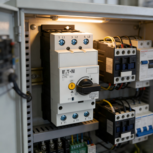 قاطع دائرة حماية المحرك إيتون PKZM4-58، معتمد من UL/CE، 30 كيلو واط، 50-58 أمبير، أطراف توصيل ملولبة، لدوائر الآلات الصناعية - Product Image 1