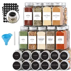 12pcs/24pcs 4oz Aluminum lid kitchen food container glass spice jars set SJ-777Q