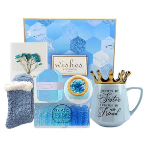 Cadeau de fête des mères 2024 produits souvenirs savon bleu bombe de bain personnalisation invité spécial saint valentin coffret cadeau pour les femmes