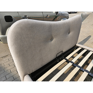 Muebles de Dormitorio de Diseño Moderno, Camas Tapizadas en Tela Suave, Camas Acolchadas con Mechones, Base de Cama King Size con Almacenamiento - Product Image 4