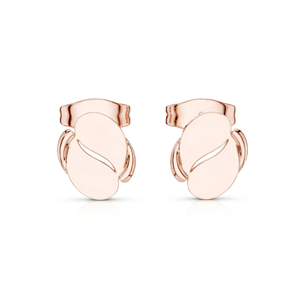Boucles d'oreilles en or rose 9K avec diamants de laboratoire taille brillant rond, triple pierre, tendance pour mariage femme - Product Image 1