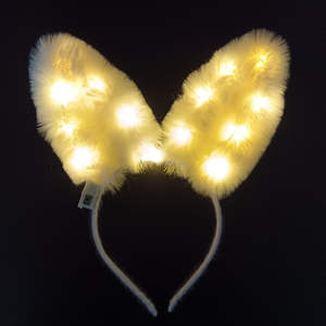 Bandeau lumineux à LED pour oreilles de lapin et de chat Bandeau lumineux pour anniversaire, mariage, fête de Pâques et carnaval - Product Image 2