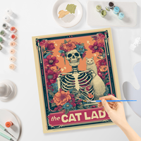 CHENISTORY Peinture par numéros DIY, motif Halloween, crâne sur numéros pour adultes, peinture acrylique DIY