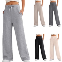 Pantalones Deportivos de Cintura Alta para Mujer, Estilo Hip Hop, con Cordón Ajustable, Transpirables, Cómodos, de Corte Holgado y Largos