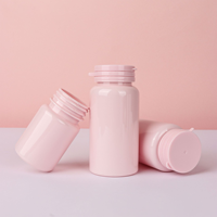 Bouteille cylindrique rose en PET de 120 ml et 200 ml, flacon vide pour médicaments, impression sérigraphique, bouchon à vis, pilules, poudre, compléments alimentaires SanZhi