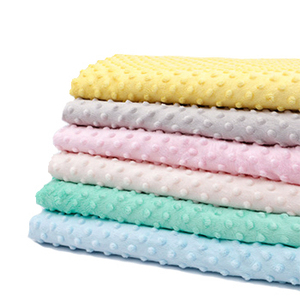 En gros polyester super doux en peluche <span class=keywords><strong>minky</strong></span> dot <span class=keywords><strong>tissu</strong></span> - Product Image 1