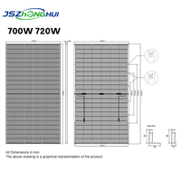 Panneau solaire bifacial à double face en verre anti-déformation à longue durée de vie 500W 600W 700W 720W pour centrale photovoltaïque au sol