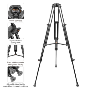 Kit de trépied photo professionnel <span class=keywords><strong>E</strong></span>-<span class=keywords><strong>IMAGE</strong></span> EK520 en alliage d'aluminium avec sac de transport, capacité de charge de 8 kg pour caméra vidéo - Product Image 3