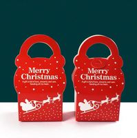 Boîte en papier pliable portable de Noël, logo personnalisé, boîtes d'emballage pour bonbons à domicile