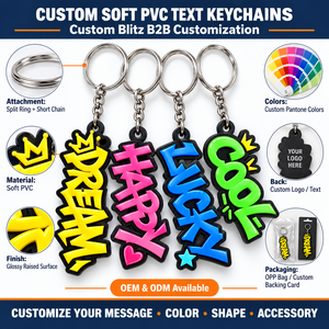 Llaveros de PVC Suave Coloridos con Forma Irregular, Diseño de Palabras, para Regalo Promocional, Fabricación OEM ODM - Product Image 4