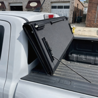 Couverture de benne manuelle en alliage d'aluminium pliable en trois parties de 6 pieds pour Ford F-150 2015-2020 Toyota Tundra 2007-2021 Dodge Ram 1500 Navara NP300