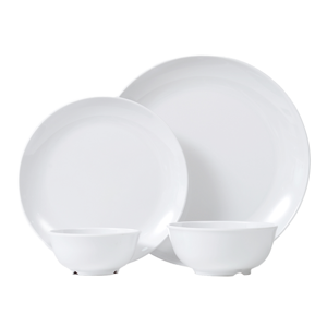 Nice Quality Reusable <b>White</b> Melamine 4-Piece Round Luxury <b>Dinner</b> <b>Set</b> for Parties - Product Image 1