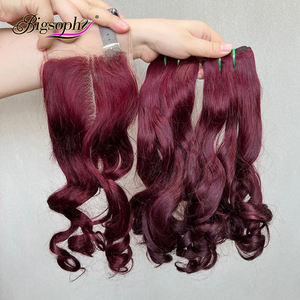 Cheveux élastiques SDD bouclés et rebondissants, de 10 à 24 pouces, en stock, cinq couleurs au choix, 100% cheveux humains pour tissage - Product Image 2