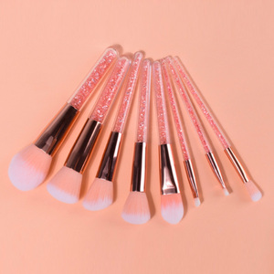 Juego de 8 <span class=keywords><strong>brochas</strong></span> de maquillaje con purpurina rosa, conjunto de 8 <span class=keywords><strong>brochas</strong></span> de maquillaje con purpurina Rosa, con tu logotipo, en pequeña cantidad - Product Image 6
