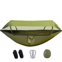 Hamac double de camping avec moustiquaire et auvent amovible, en nylon 210T, toutes saisons, pour le backpacking et les voyages