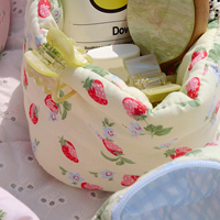 Trousse de Maquillage en Coton Faite Main à Motif Bonbons avec Fermeture Éclair, Organisateur de Maquillage Mignon, Rangement de Vanité, Idéal pour les Vacances, Logo Personnalisé, pour les Amoureux du Maquillage