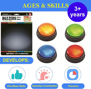 ELI TOY 4-Pack risposta Buzzers gioco cicalini per famiglia faida in classe quiz Party Buzzer gioco Show bambini giocattoli educativi - Product Image 3