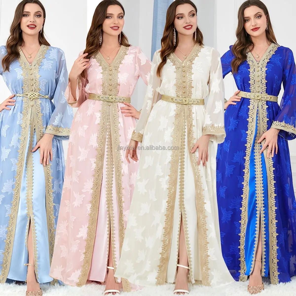 Nieuwe Abaya Dubai Moesson Arabische Avondjurk Rok Met Lange Mouwen Marokkaanse Kaftan Jurk Moslim Prom Jalabiya Voor Vrouwen