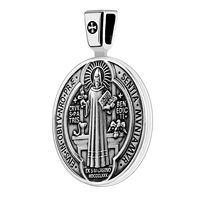 Fabrication en gros, prix bas, argent Antique, médaille de Saint-bénett