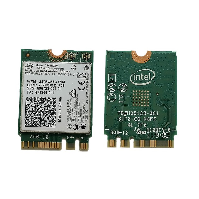 3165AC NGFF Wifi Card Dual Band Wireless-AC 3165NGW M.2 802.11ac WiFi 433Mbps WLAN Card+BT4.0 2.4G/5Ghz Network