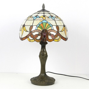 Lámpara de Mesa Mediterránea de Vidrio Tiffany de 12 Pulgadas LongHuiJing para Sala de Estar, Lámpara de Escritorio LED - Product Image 5