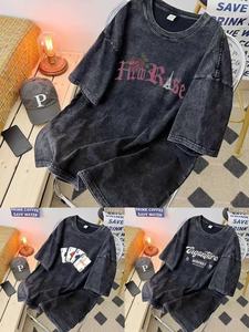 बोटोला गर्म बिक्री प्रिंट स्ट्रीटवियर ग्राफिक 100% कपास ओवरसाइज एसिड धोया गया विंटेज सॉफ्ट टी-शर्ट पुरुषों के कपड़े के लिए छोटे कपड़े - Product Image 2