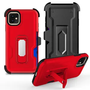 Groothandel Mobiele Telefoon Case Heavy Duty Defender Telefoon Case Voor Iphone 12 2020 Holster Belt Clip Stand Back Cover Cases