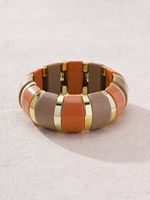 Elegante Vintage Armband Armreif Kaffee Farbe Beige Braun Gold Perlen Zubehör Damen schmuck Acryl Stretch able Armband