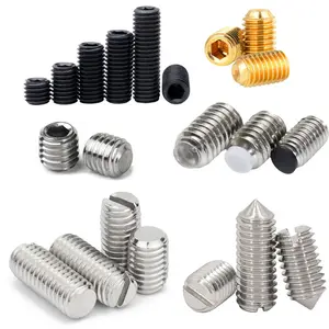 m2 m3 m4 1/16 Headless Brass Hex Socket Head Soft End Nylon Plastic Flat-Tip Slotted Grub Set Screw