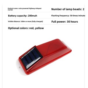 Luz <span class=keywords><strong>de</strong></span> Advertencia Nocturna para Tráfico, Luz Intermitente para Camiones, Obstáculos en Carreteras, Delineador Solar, Luz <span class=keywords><strong>de</strong></span> Advertencia para Obras, Roja/Amarilla, Modelo 2442 - Product Image 3