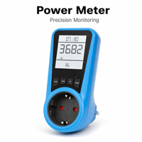 Meter Energi AC Digital Fasa Tunggal Grosir Pabrik 230V 50Hz Penghitung Daya dan Waktu Watt Meter Listrik KWh Dapat Disesuaikan