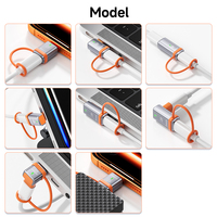 Adaptateur de charge rapide Toocki 240W, protocole PD3.1 et puce intelligente E-Marker, cordon en silicone pour les voyages