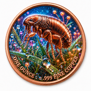 Pièce commémorative OEM en cuivre pur 1 oz, ronde, motif « Frelon dans la goutte de rosée » pour collection - Product Image 1