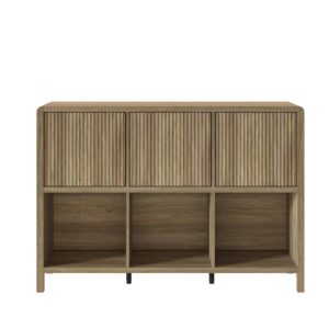 Librería Vertical de Madera Maciza de Estilo Nórdico Moderno SL-BC1508, con Ranuras Verticales, Duradera, para Sala de Estar o Dormitorio - Product Image 2