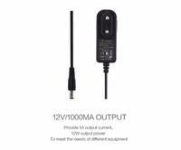 Adaptateur secteur LED certifié avec prise EU, sortie 5V DC, chargeur de batterie, 12V1A 24V0.5A 12W, matériau PC ROHS, adaptateur AC/DC
