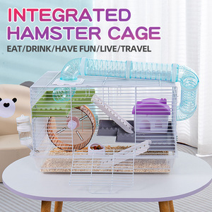 Cage à hamster <span class=keywords><strong>de</strong></span> luxe à double étage, grande capacité, base en plastique, villa d'intérieur pour hamster syrien et hamster nain, <span class=keywords><strong>vente</strong></span> en gros pour animaleries - Product Image 2